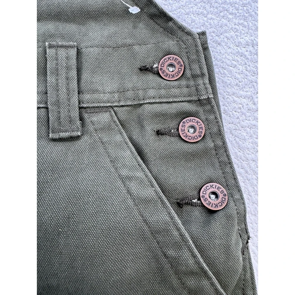 Dickies Bib Overalls Women M Mil Green Straight Duck Denim 36x32 Work Utility